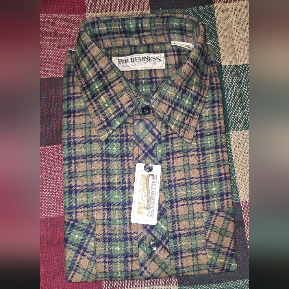 Wilderness Green and Brown Plaid Men's Shirt
